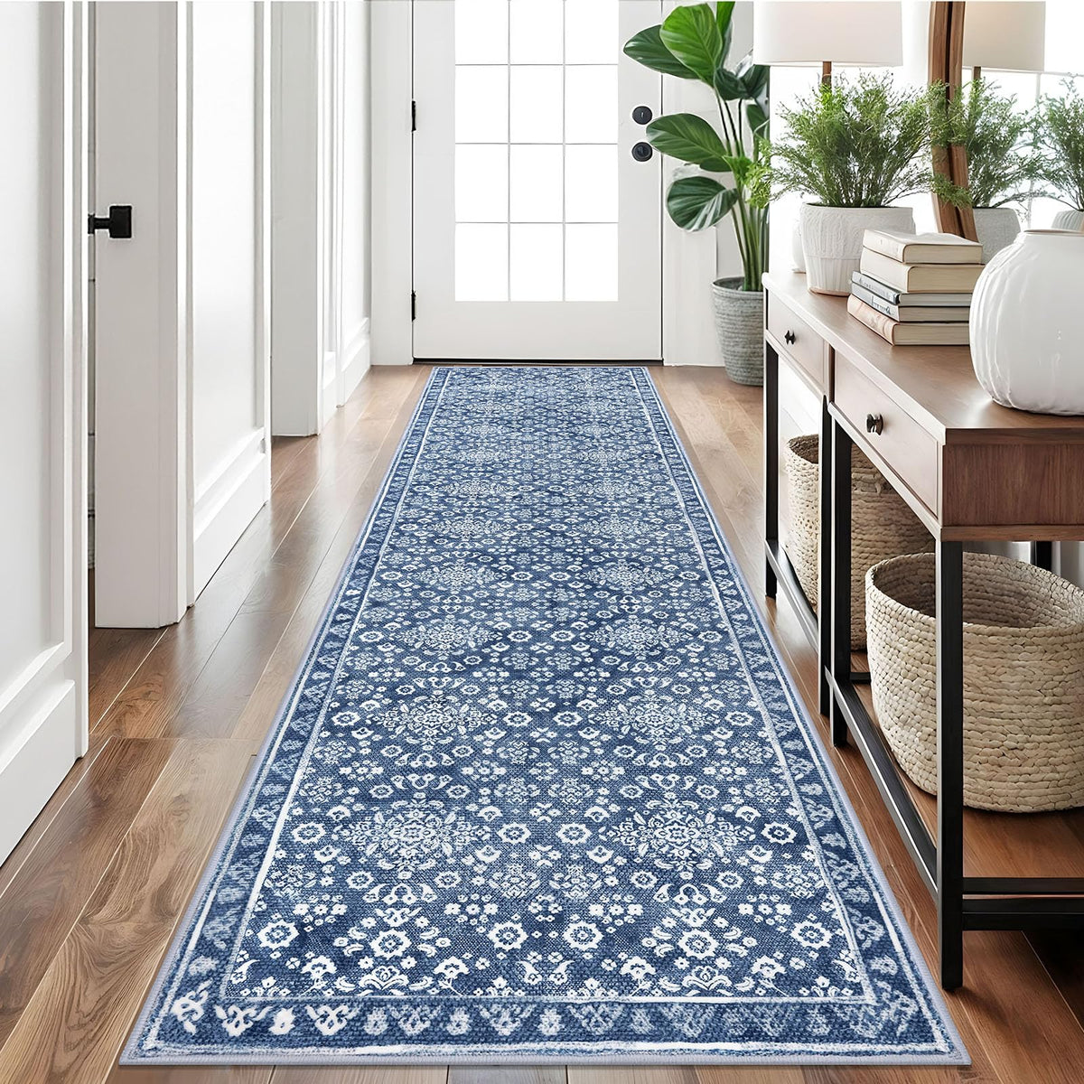 Vintage Washable Entryway Rug 2x3 Small Area Rug Non Slip Door Mat