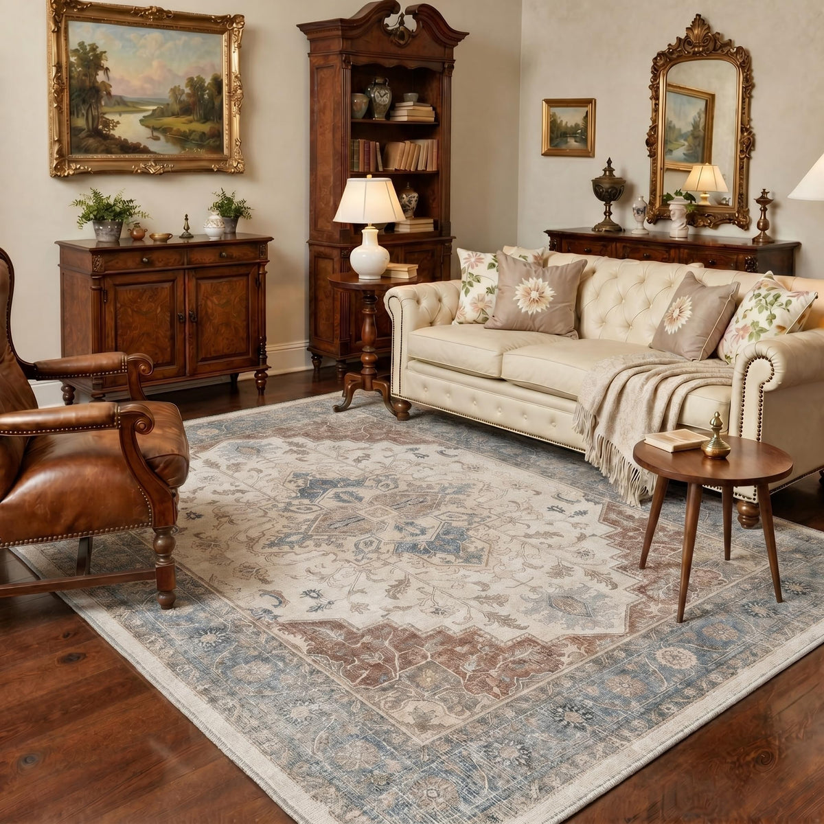 GENIMO 2x5 Washable Runner Rug Non Slip for Hallway, Light Taupe Brown