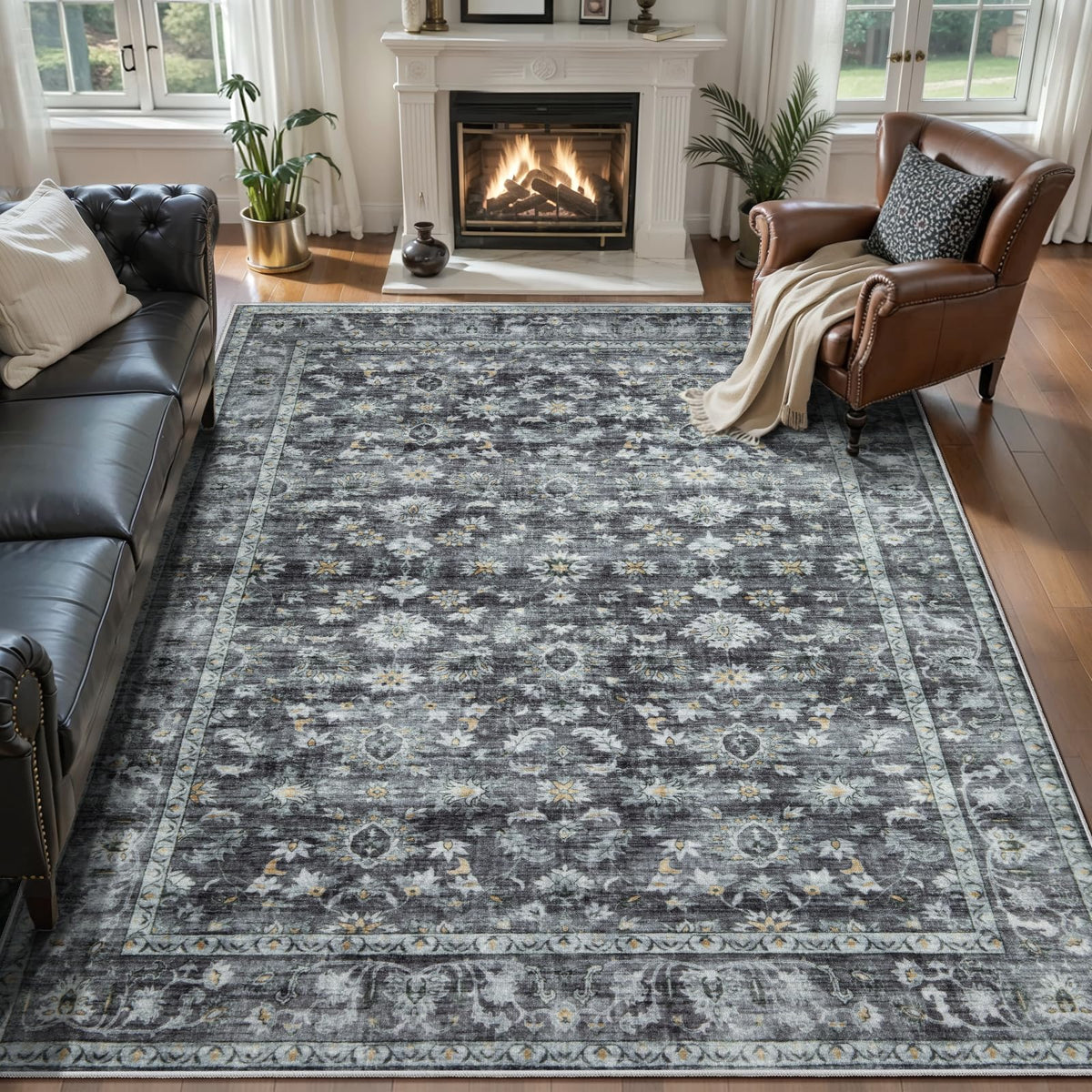 Ciicool Washable 3x5 Area Rug,Boho Non-Slip Indoor Mat for Entryway Kitchen