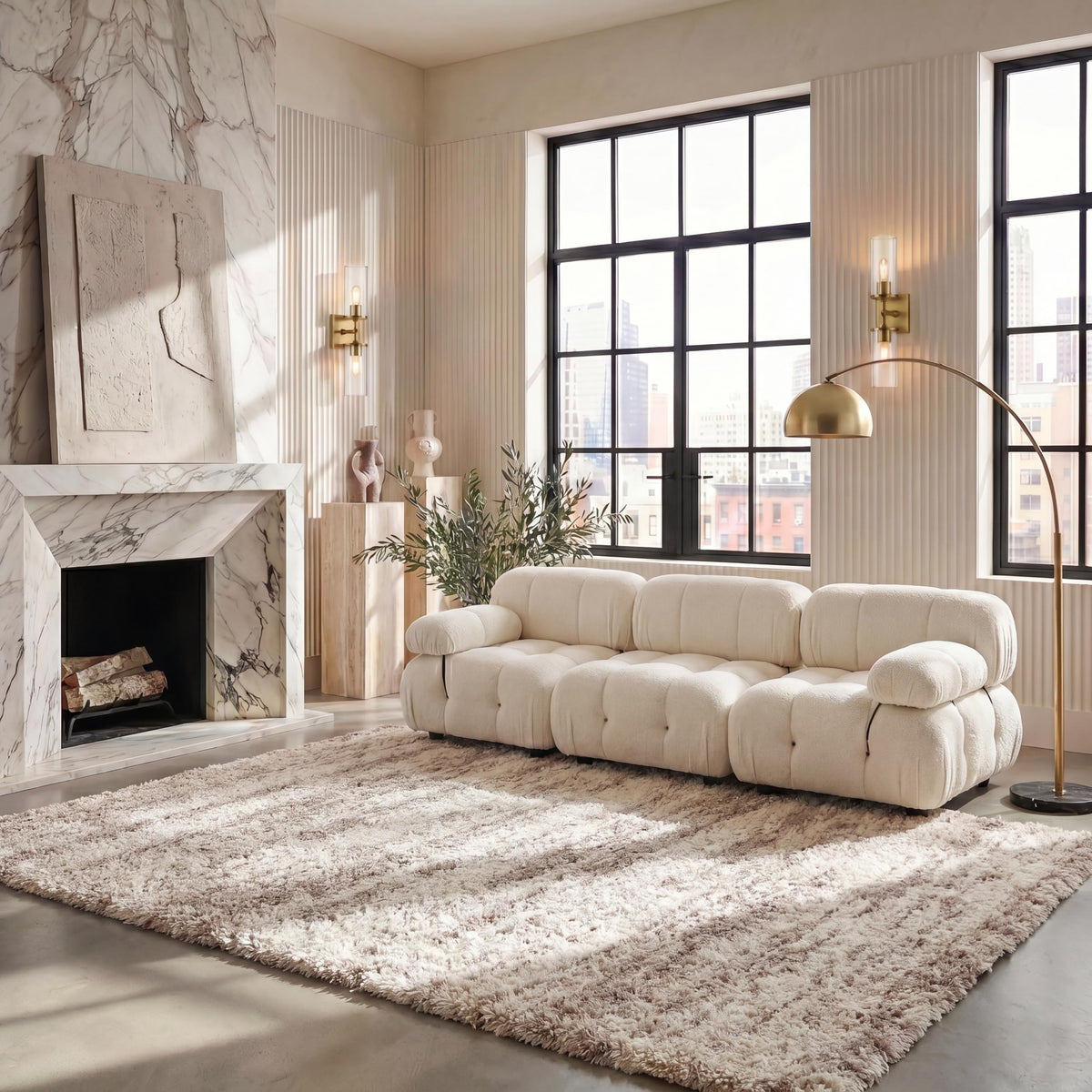SAFAVIEH Hudson Shag Accent Rug 2x3, Ivory & Beige SGH206B