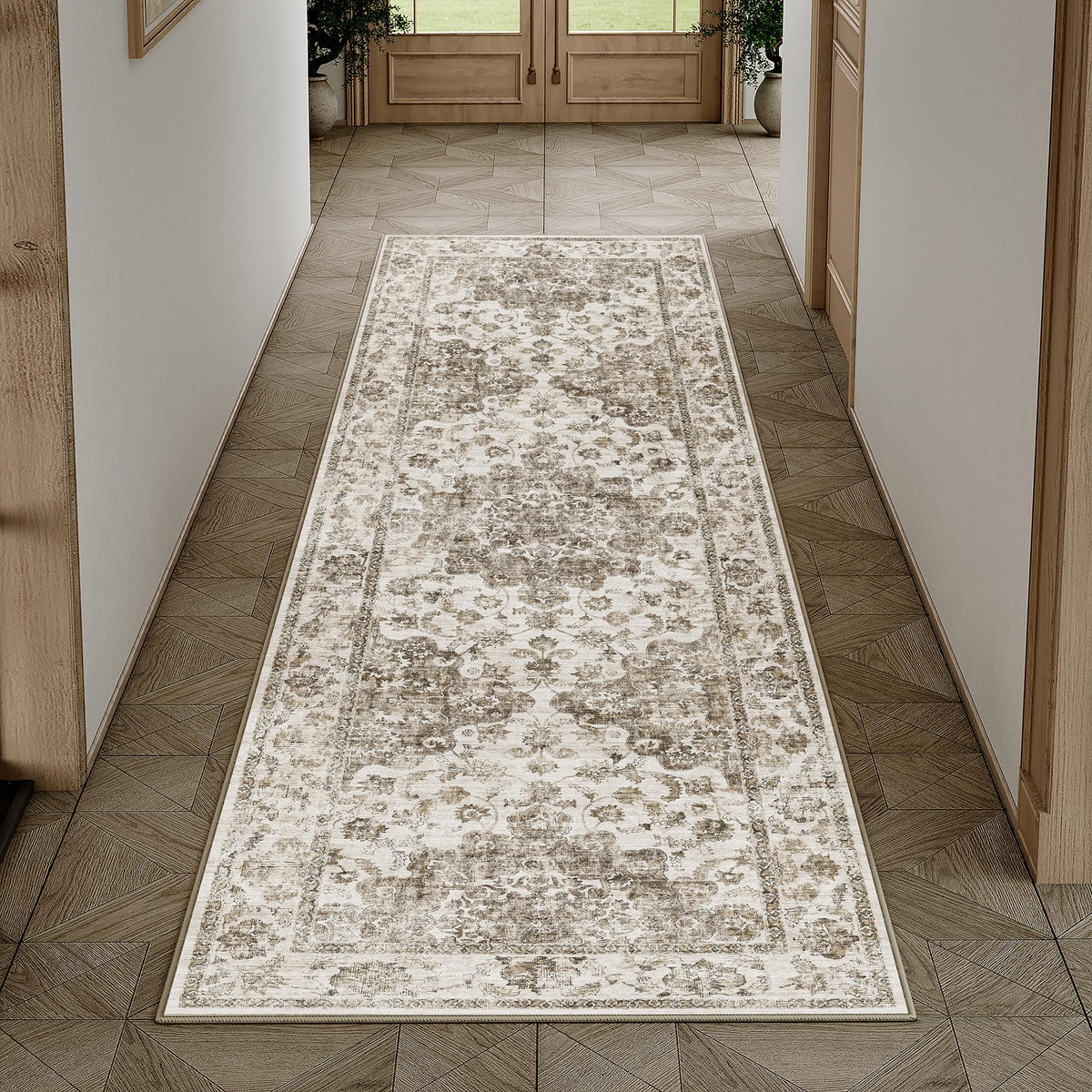 2x3 Beige Neutral Area Rug
