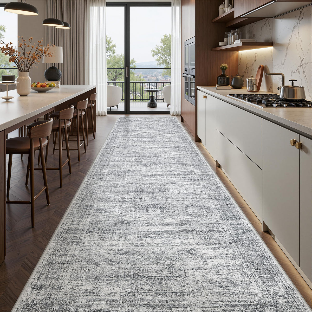 2x8 Runner Rug Non Slip,Washable Hallway Runner Rug,Beige