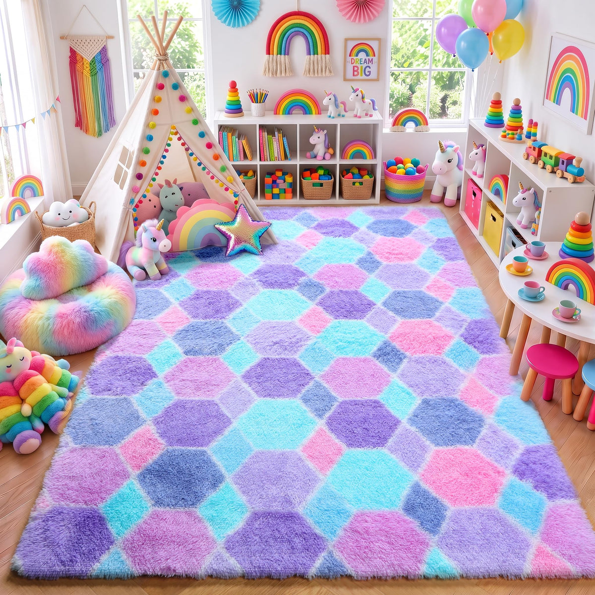 White Runner Rugs for Bedroom Living Room, Fluffy 2x6 Bedside Soft Area Rug