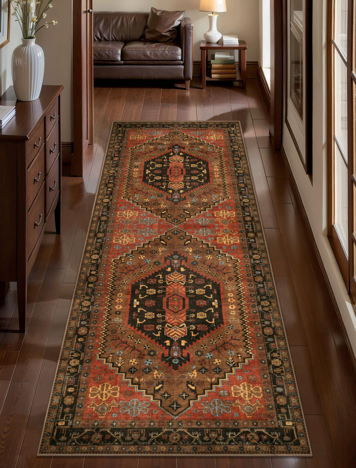 Ciicool Washable 3x5 Area Rug,Boho Non-Slip Indoor Mat for Entryway Kitchen