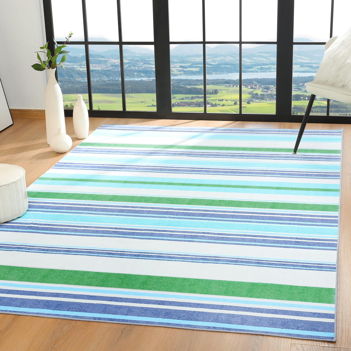 Ompaa 2x6 Rug Runners for Hallways Kitchen Runner Rug Non Slip Washable Grey Long Runner Rugs with Rubber Backing Soft Abstract Carpet Runner for Hallways, Kitchen, Bedroom, Bathroom, Entryway
