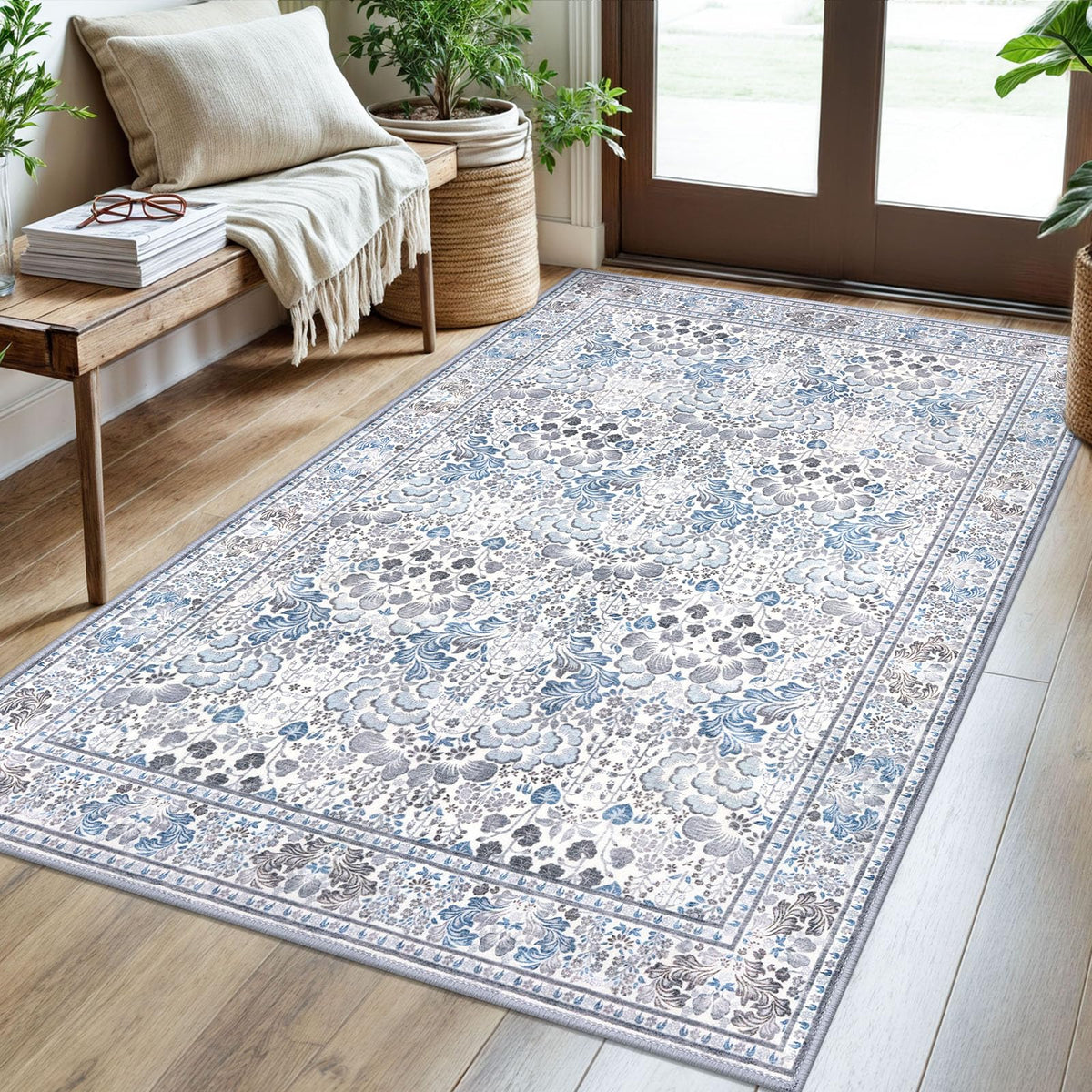 SIILOOM 2x3 Small Washable Area Rug Entryway Door Mat Indoor Kitchen Runner