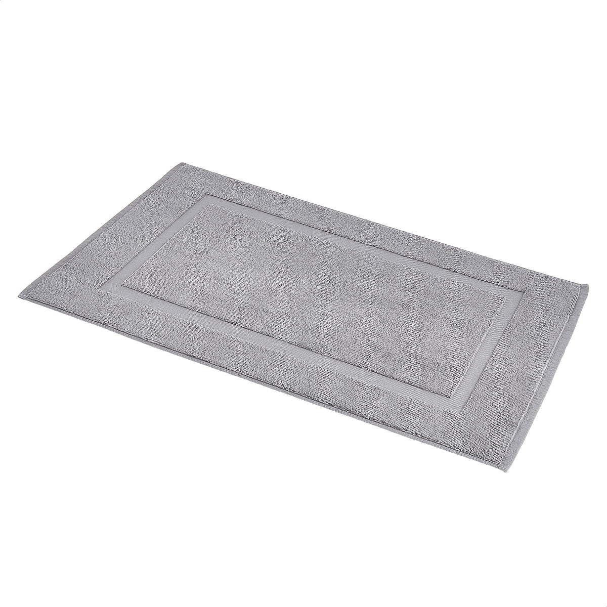 Amazon Basics Banded Bathroom Bath Rug Mat, 100% Cotton, 31 x 20 inches, Soft Silver