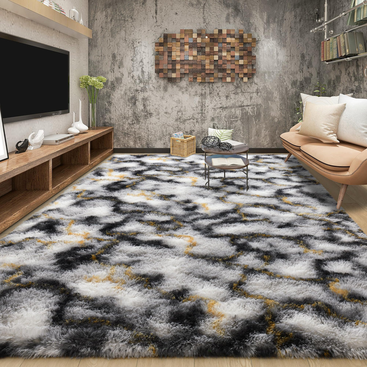 Tepook Black Soft Runner Rugs for Bedroom 2x6 ft with Rubber Backing
