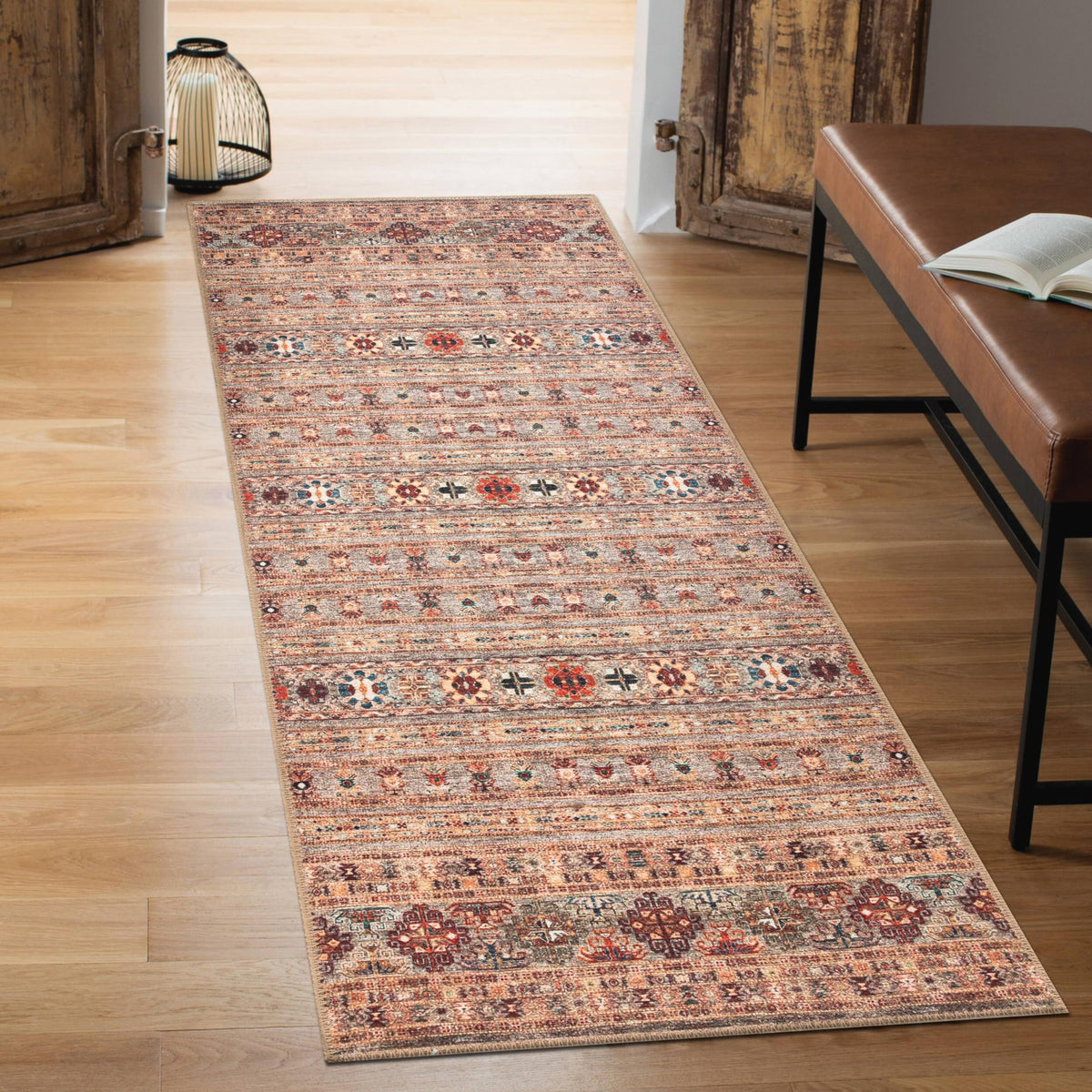 Keen Home Design Vintage Washable Entryway Rug, Non-Slip Low Pile, 2x3