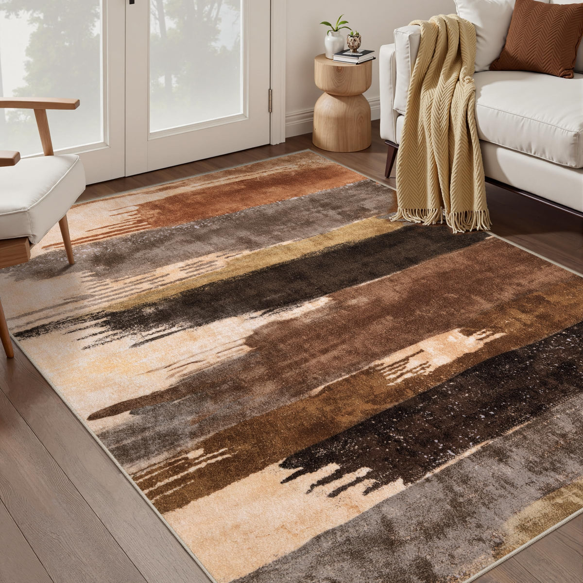 Ciicool Washable Area Rug 2x3 Entryway Rug, Modern Abstract Entry Mat Navy