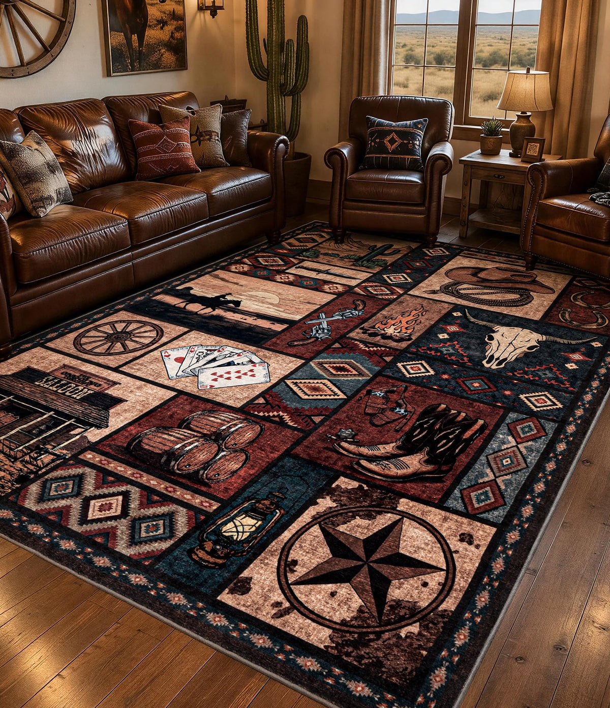 YIHOUSE Washable Rustic Cabin Runner Rug 2x6 Hallway