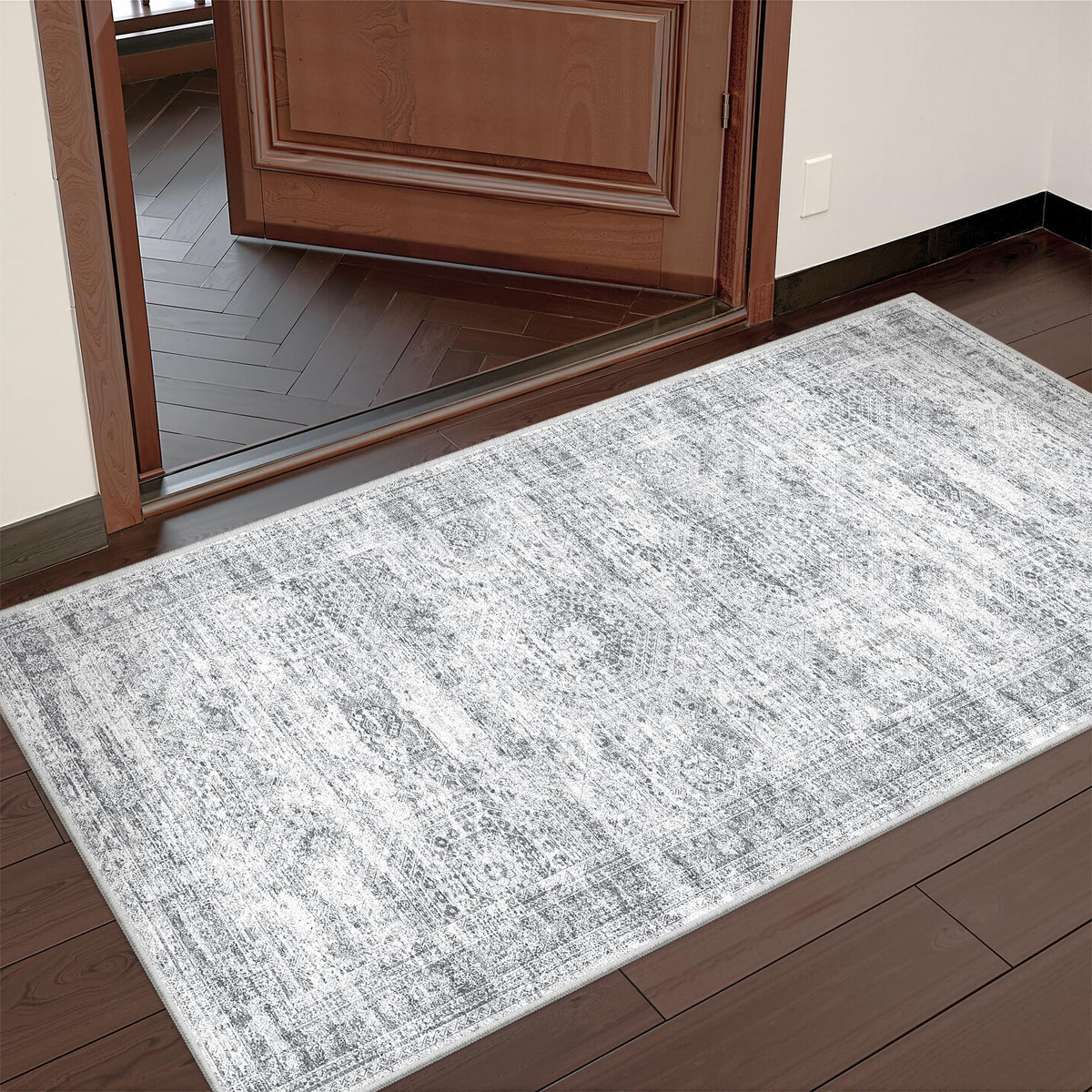 2x8 Runner Rug Non Slip,Washable Hallway Runner Rug,Beige