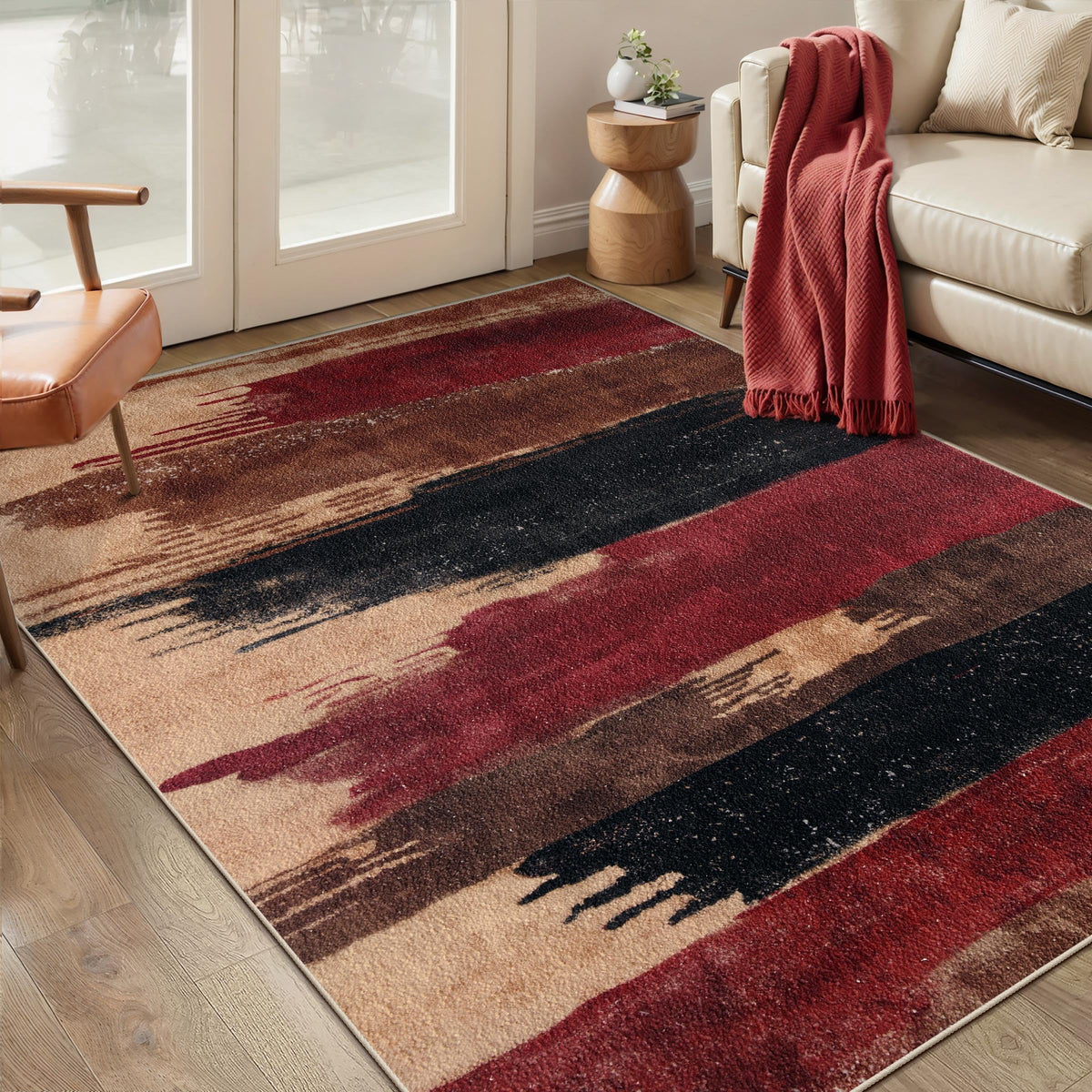 Ciicool Washable Area Rug 2x3 Entryway Rug, Modern Abstract Entry Mat Navy