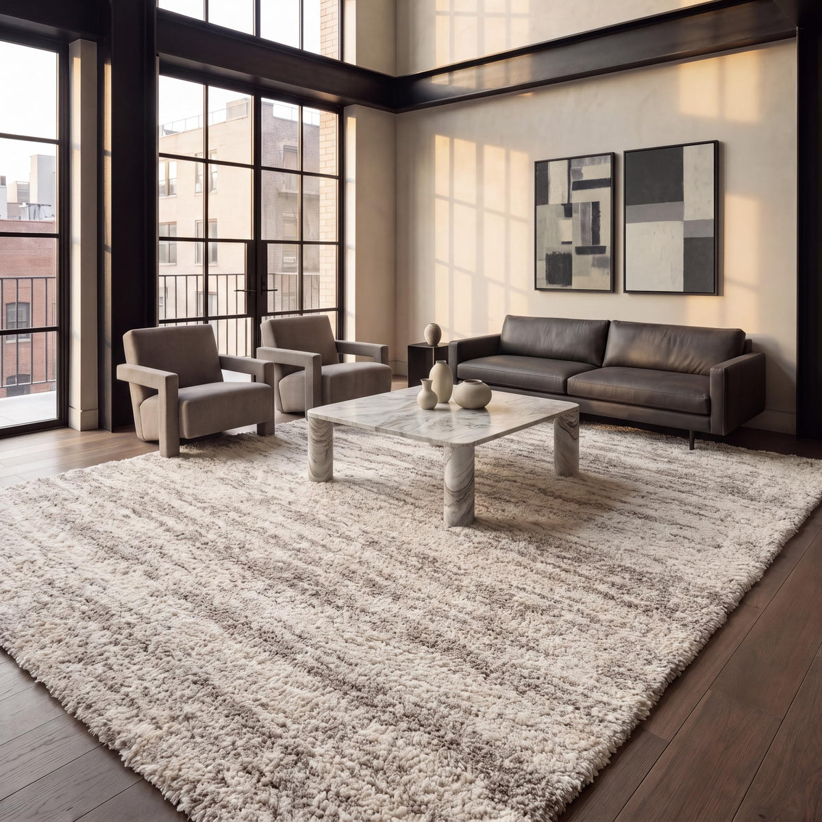 SAFAVIEH Hudson Shag Accent Rug 2x3, Ivory & Beige SGH206B