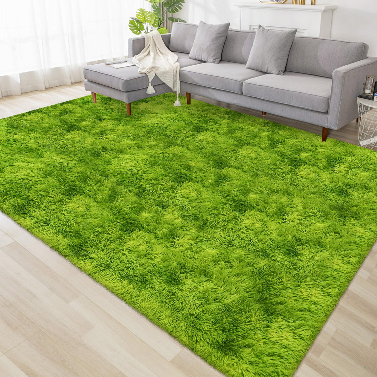 Soft Fluffy Beige Runner Rug for Bedroom, Bedside Long Rug Runner