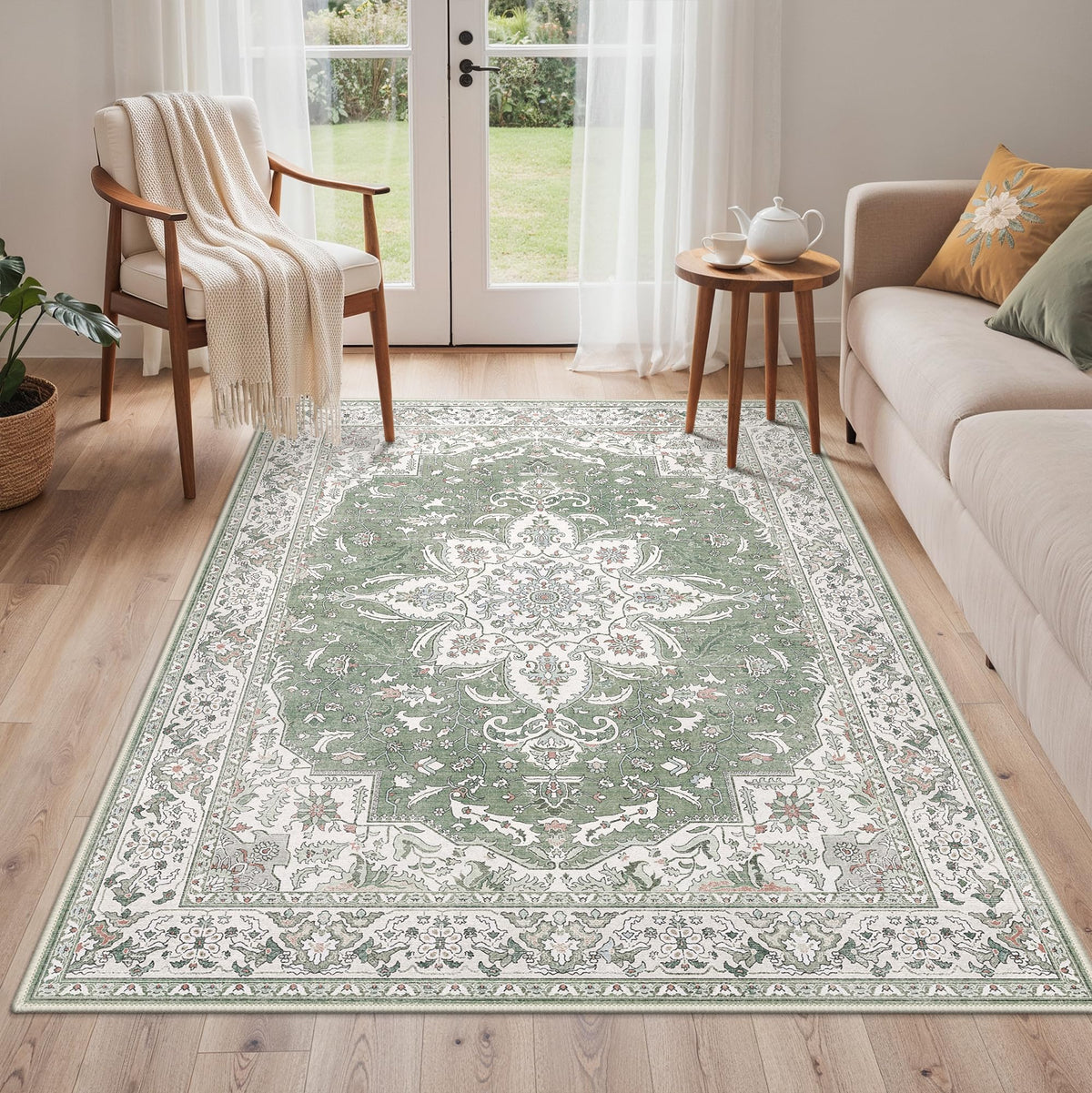 GENIMO 2x5 Washable Runner Rug Non Slip for Hallway, Light Taupe Brown