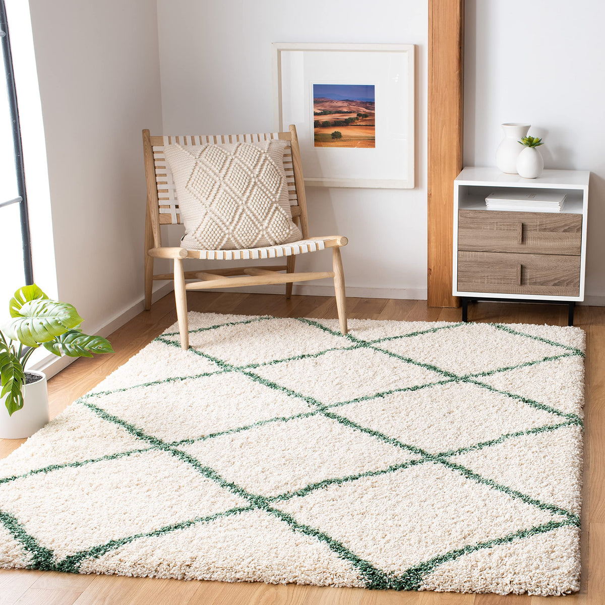 SAFAVIEH Hudson Shag Accent Rug 2'x3', Soft Distressed Grey & Ivory SGH281K