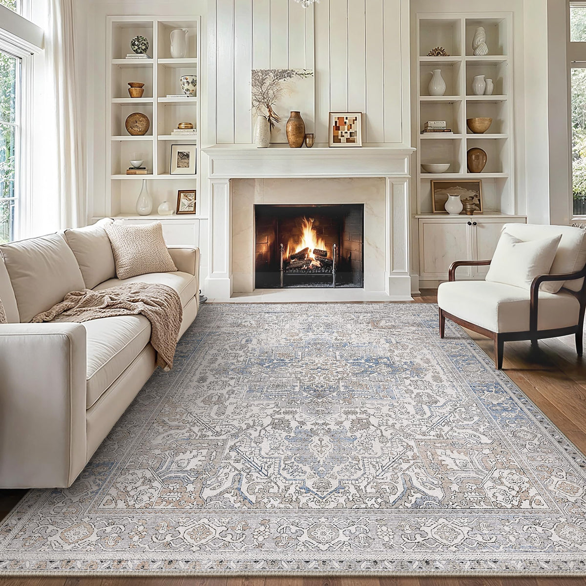 GENIMO 2x5 Washable Runner Rug Non Slip for Hallway, Light Taupe Brown