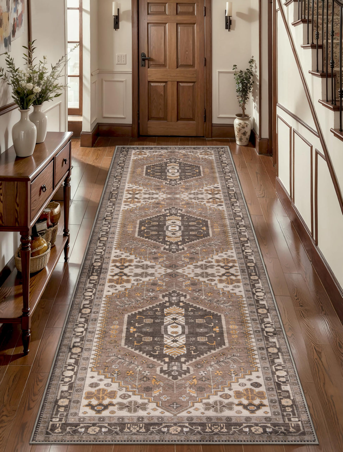 Ciicool Washable 3x5 Area Rug,Boho Non-Slip Indoor Mat for Entryway Kitchen