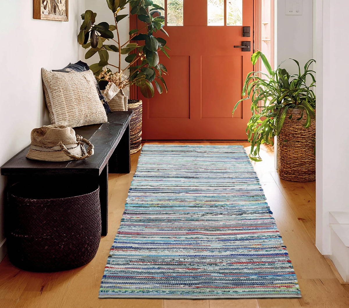 COTTON CRAFT Woven Area Rug - 2 Pack Entryway Mat with Fringe - Tan Natural