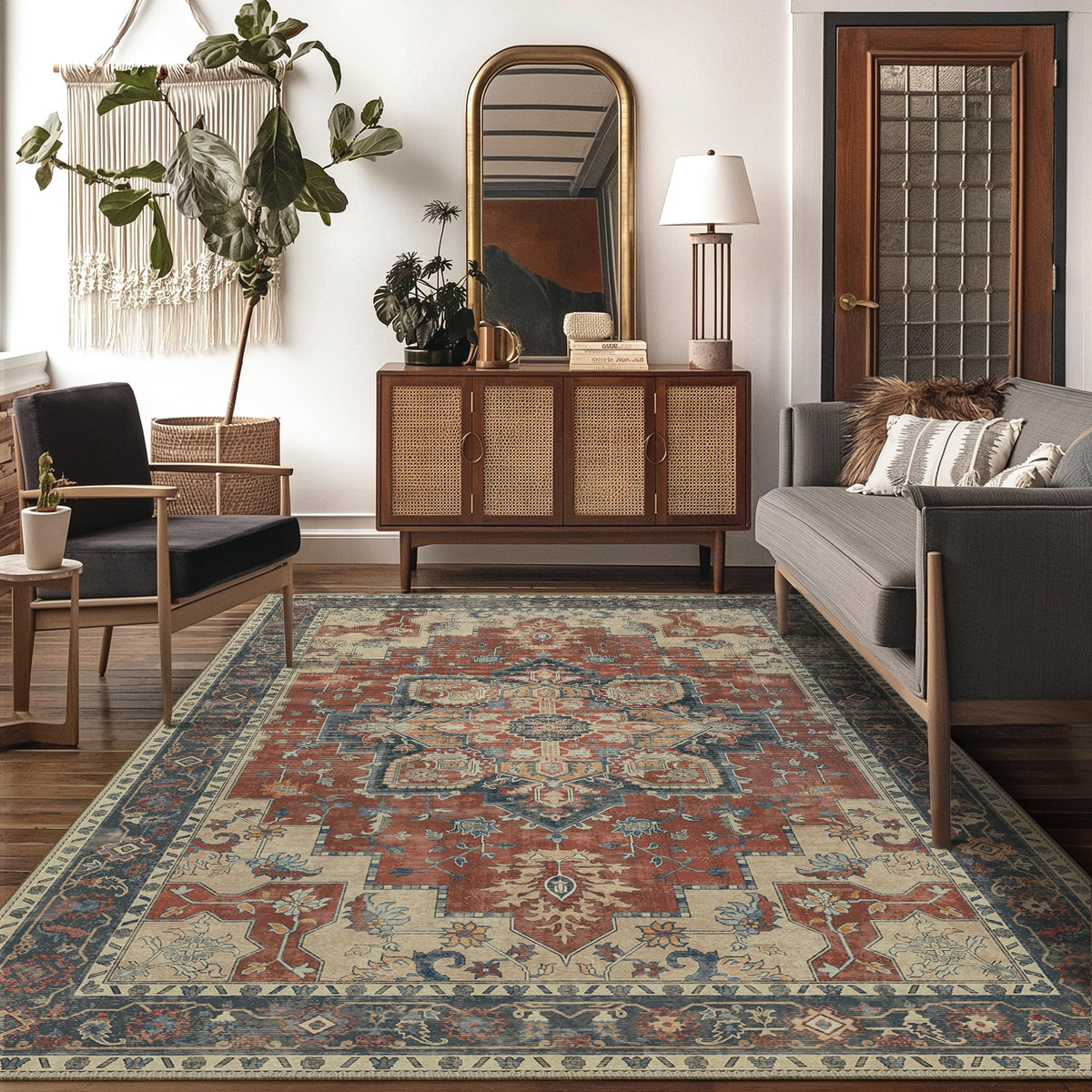 GENIMO 2x5 Washable Runner Rug Non Slip for Hallway, Light Taupe Brown