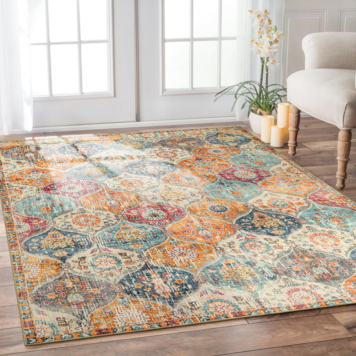 Lahome Washable Rugs for Entryway, 2x3 Kitchen Rugs Non Slip Washable