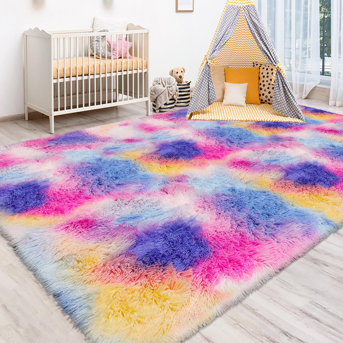 Soft Fluffy Beige Runner Rug for Bedroom, Bedside Long Rug Runner