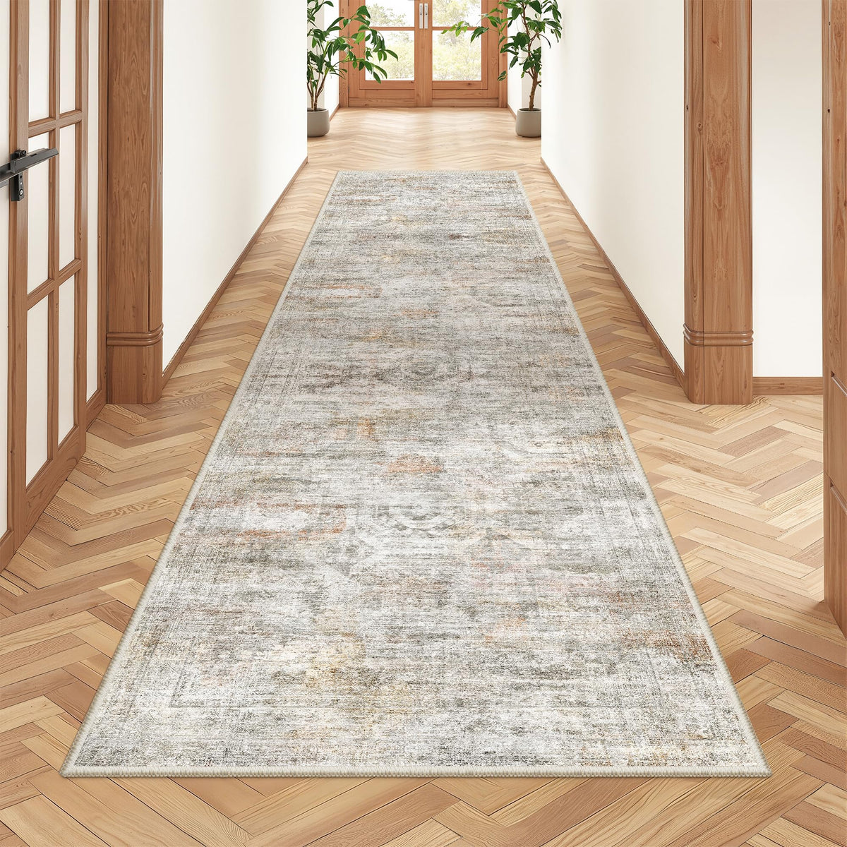 2x8 Runner Rug Non Slip,Washable Hallway Runner Rug,Beige
