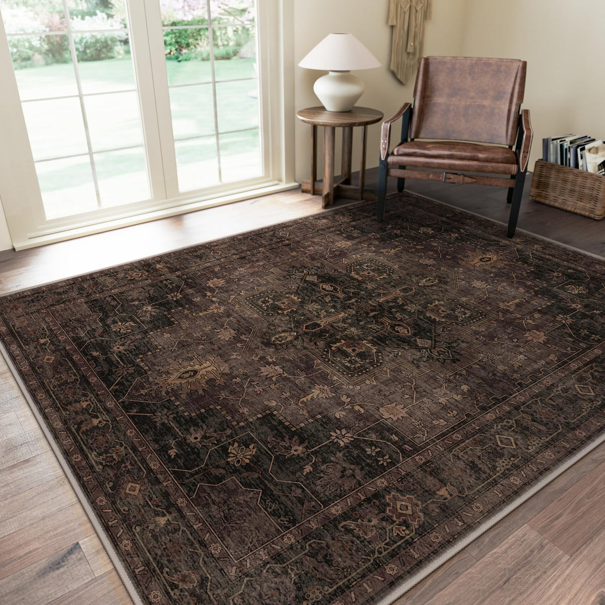 GENIMO 2x5 Washable Runner Rug Non Slip for Hallway, Light Taupe Brown