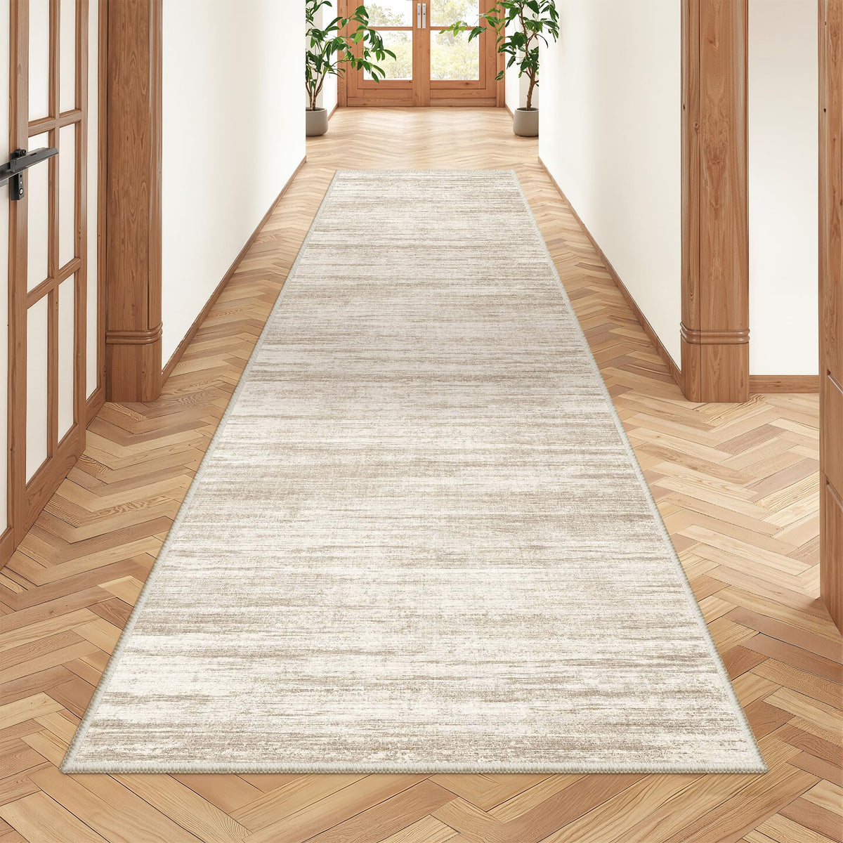 2x8 Runner Rug Non Slip,Washable Hallway Runner Rug,Beige