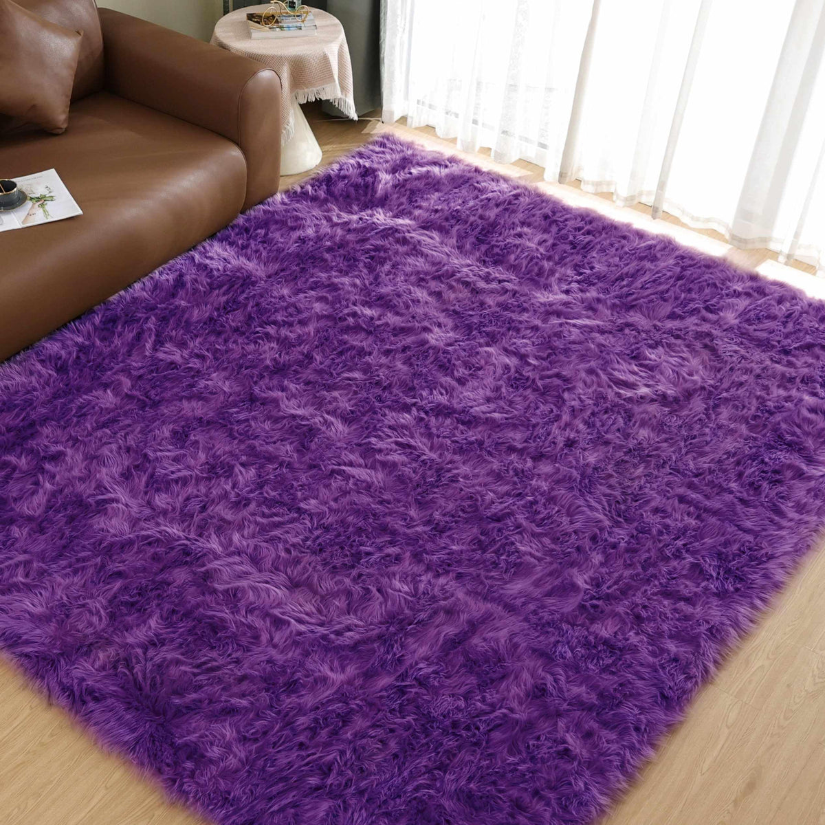 Goolela White Fluffy Faux Fur Rug for Bedroom Faux Sheepskin Rug 2x3 White Fuzzy Furry Bedside Carpet Dining Room Playroom Dorm Small Washable Rectangle