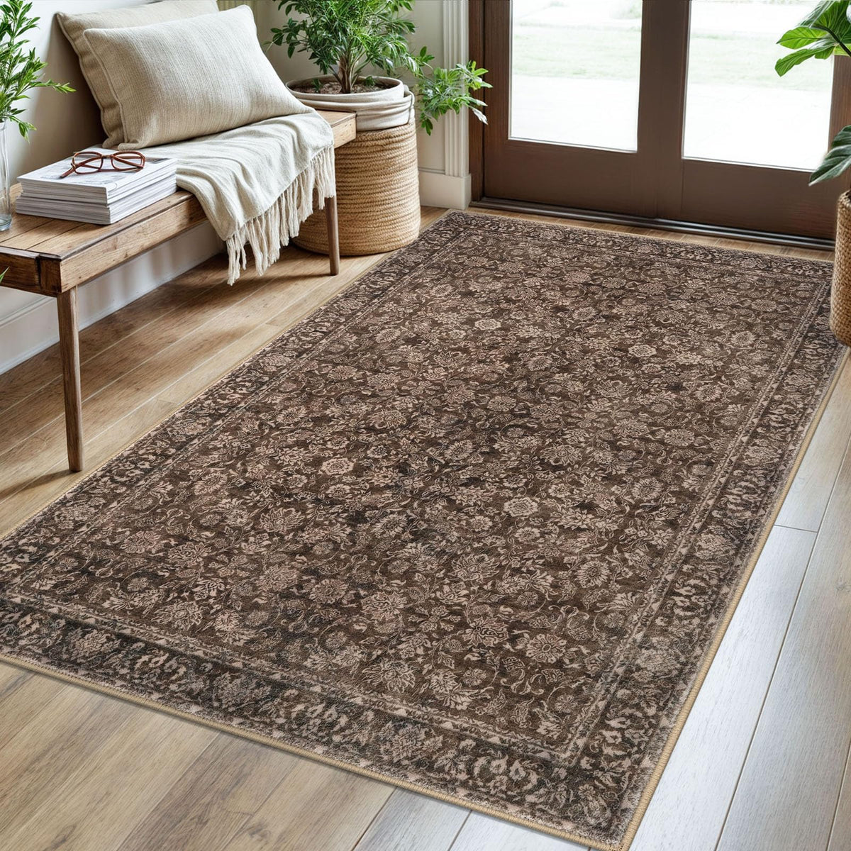 SIILOOM 2x3 Small Washable Area Rug Entryway Door Mat Indoor Kitchen Runner