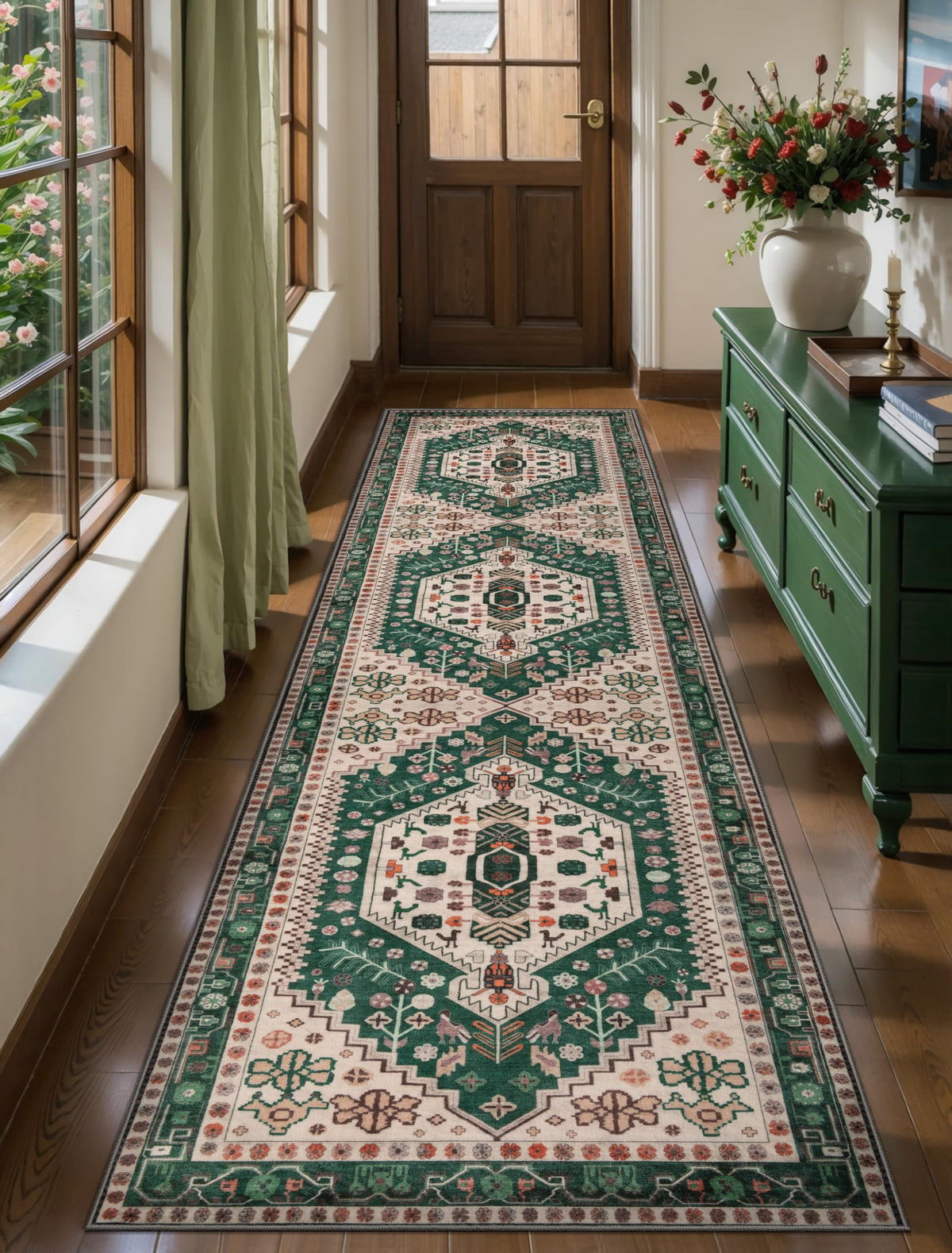 Ciicool Washable 3x5 Area Rug,Boho Non-Slip Indoor Mat for Entryway Kitchen
