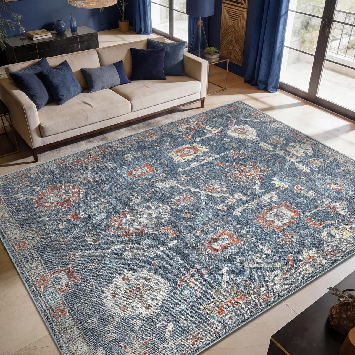 Keen Home Design Vintage Washable Entryway Rug, Non-Slip Low Pile, 2x3