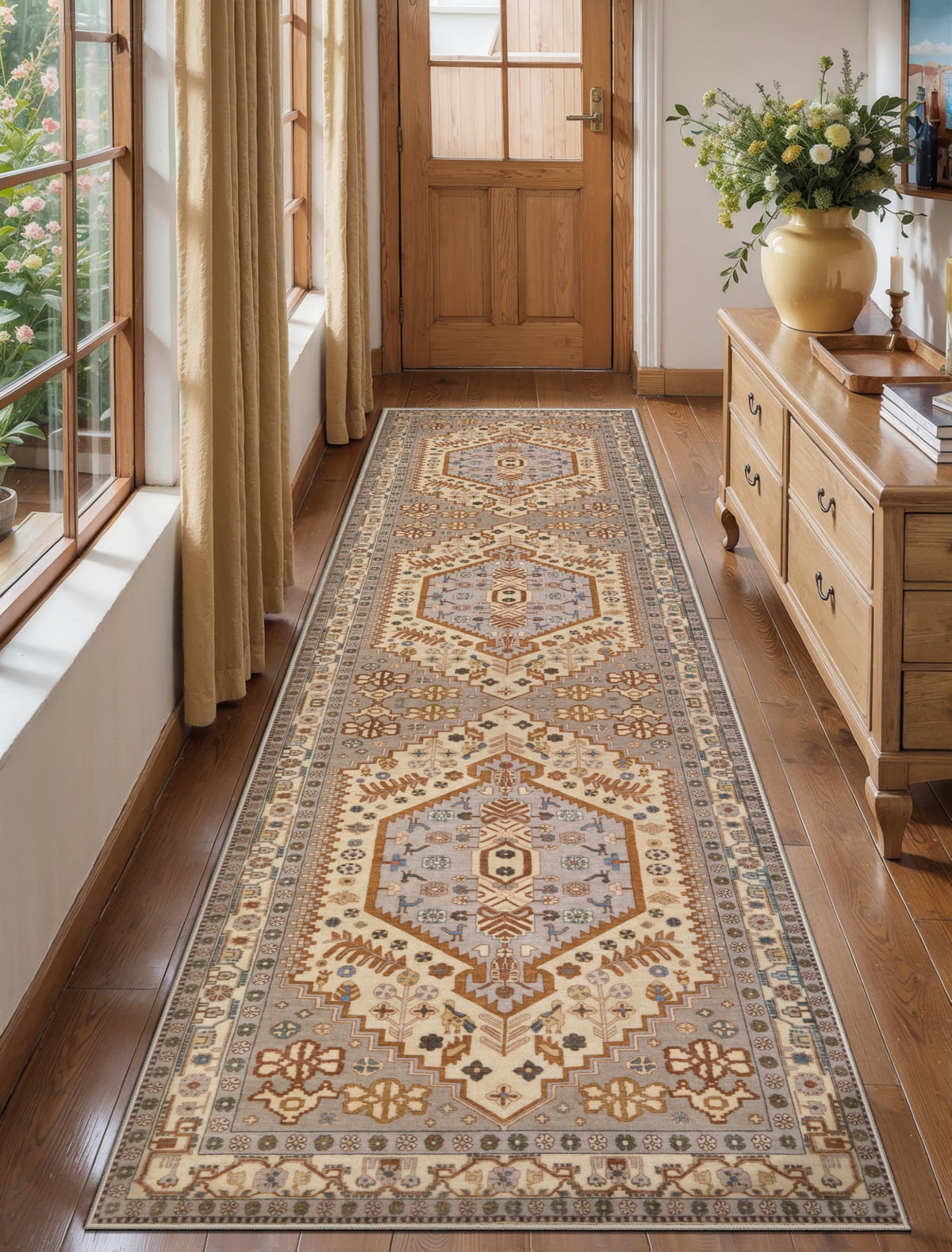 Ciicool Washable 3x5 Area Rug,Boho Non-Slip Indoor Mat for Entryway Kitchen