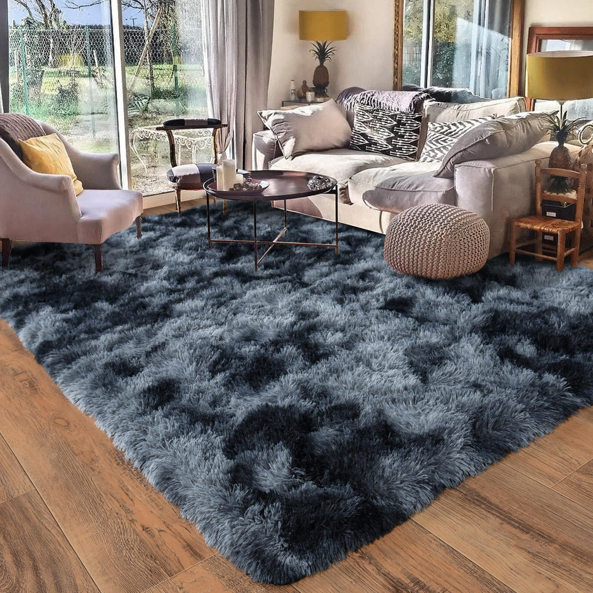 Small Black Area Rug, 2x3 Rug for Bedroom Shaggy Throw Rugs for Dorm Rug, Soft Shag Carpet for Kids Room, Plush Comfy Fluffy Bedside Rug for Home Decor Aesthetic
