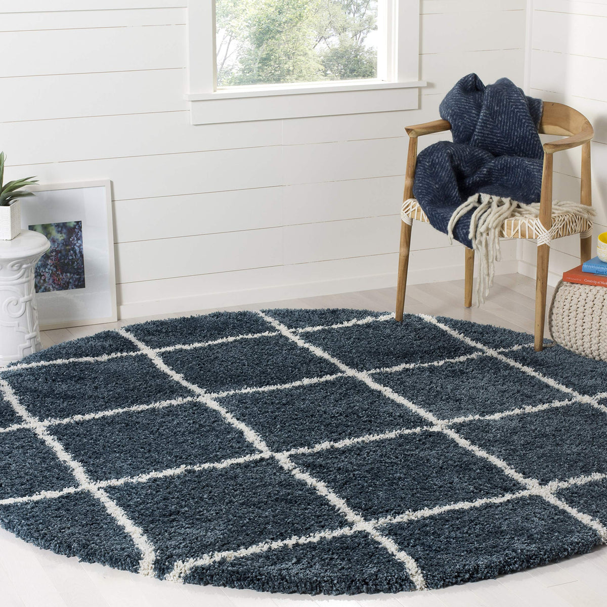 SAFAVIEH Hudson Shag Accent Rug 2'x3', Soft Distressed Grey & Ivory SGH281K