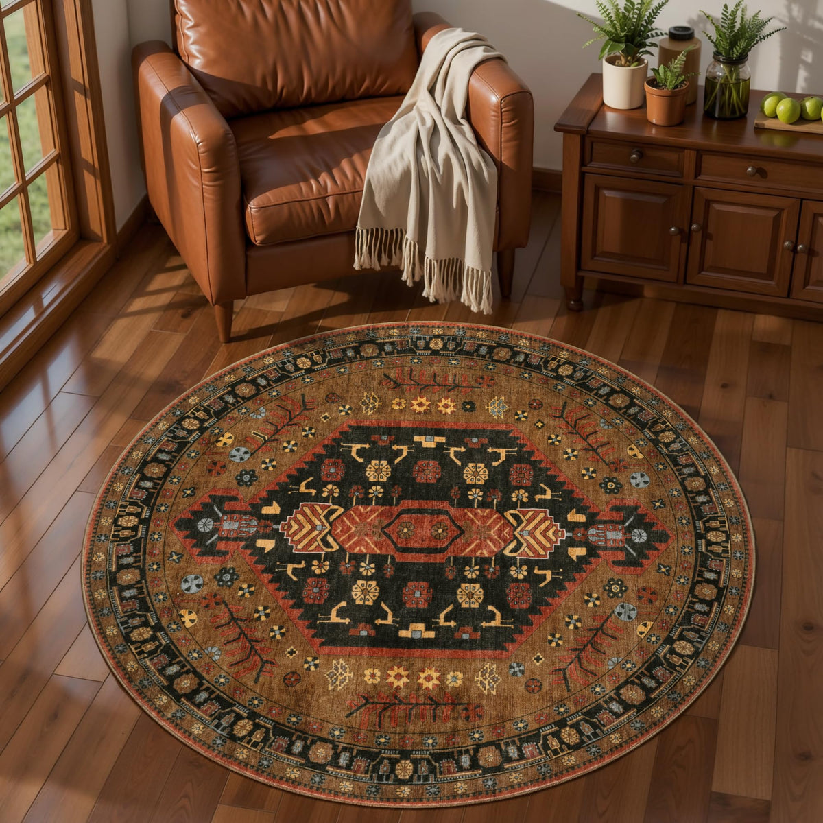 Ciicool Washable 3x5 Area Rug,Boho Non-Slip Indoor Mat for Entryway Kitchen