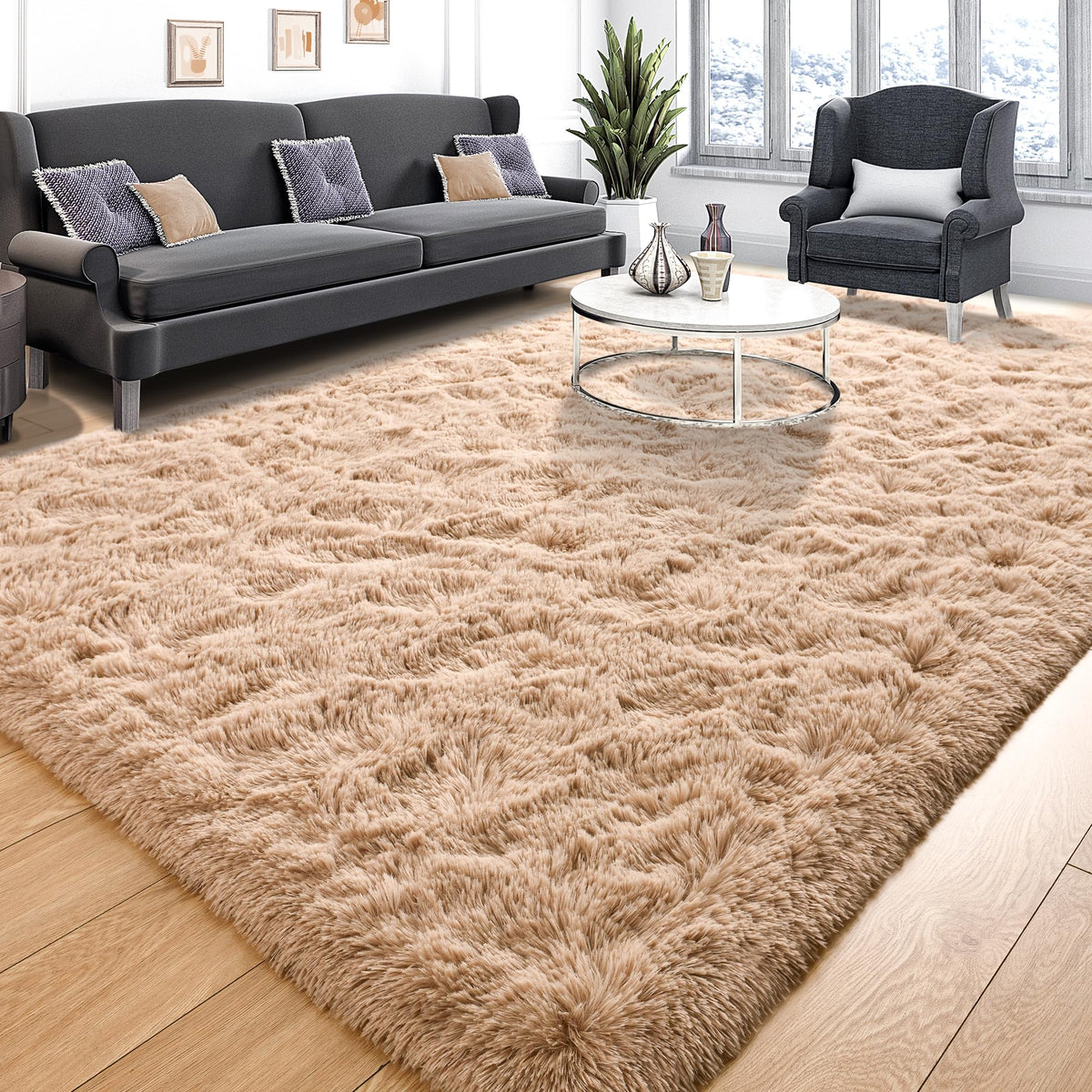 Tepook Black Soft Runner Rugs for Bedroom 2x6 ft with Rubber Backing