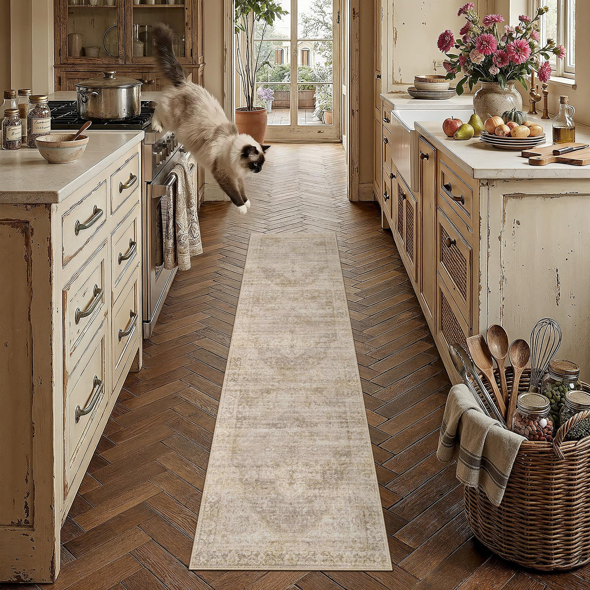 2x3 Beige Neutral Area Rug