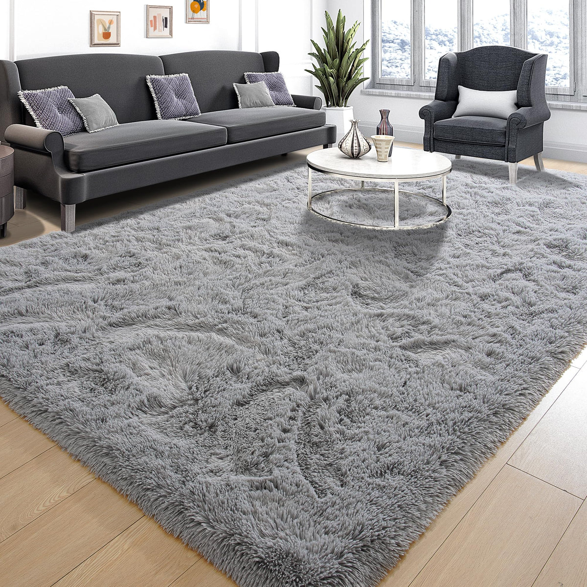 Tepook Black Soft Runner Rugs for Bedroom 2x6 ft with Rubber Backing