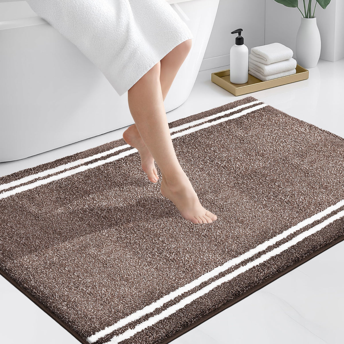 PURRUGS Bathroom Rug, Bath Mat, 20" x 30", Beige