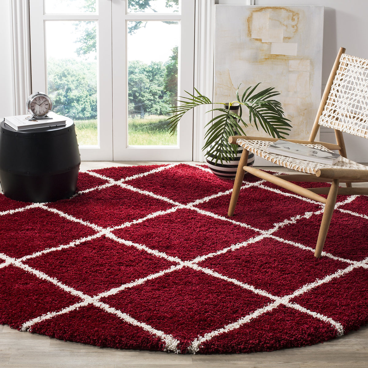 SAFAVIEH Hudson Shag Accent Rug 2'x3', Soft Distressed Grey & Ivory SGH281K