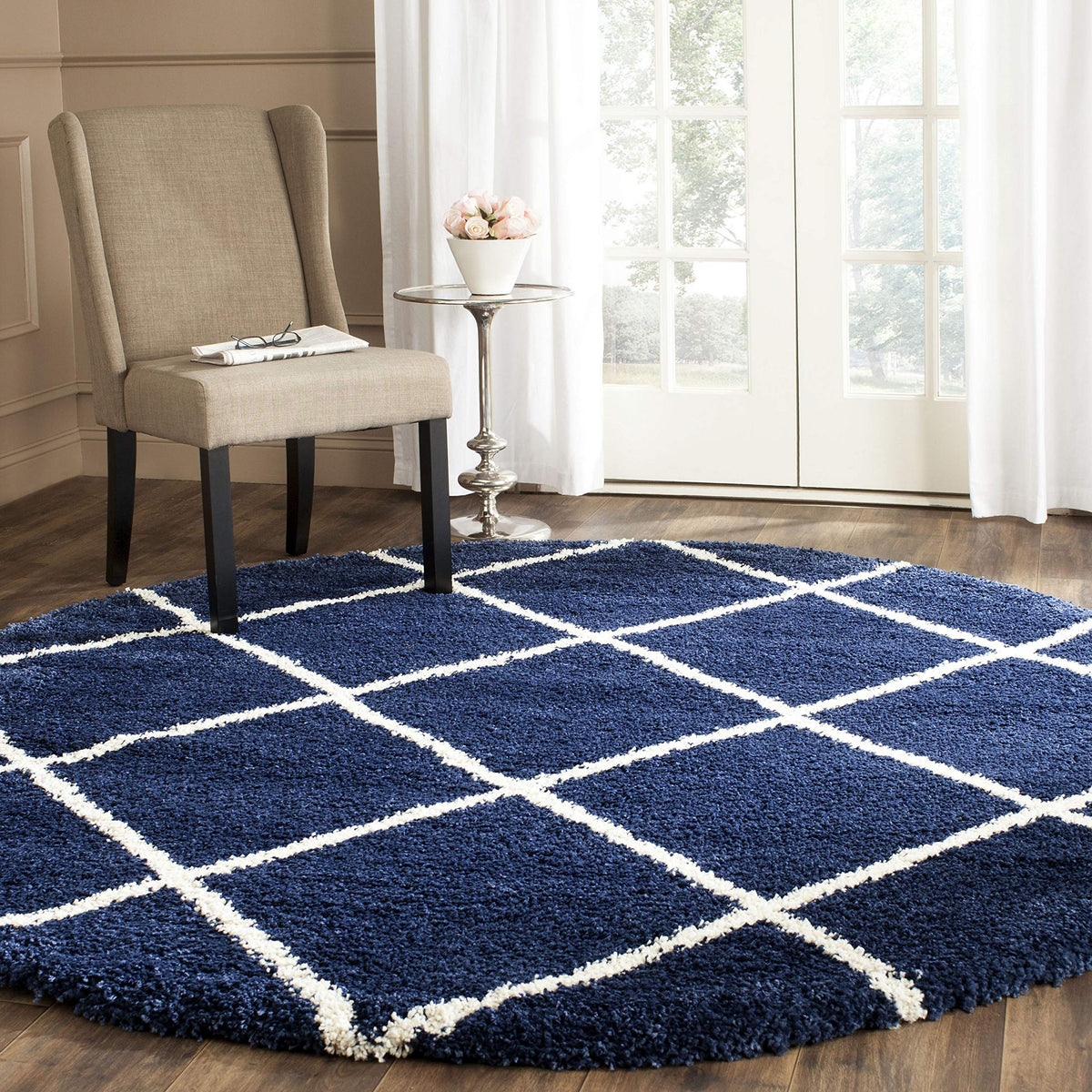 SAFAVIEH Hudson Shag Accent Rug 2'x3', Soft Distressed Grey & Ivory SGH281K