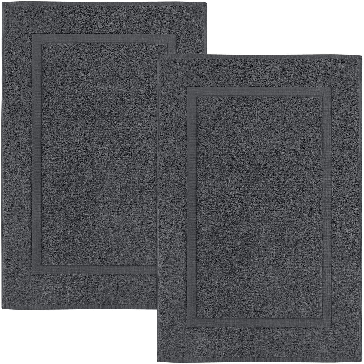 Utopia Towels Cotton Bath Mat, 21x34 in, 2 Pack, Grey