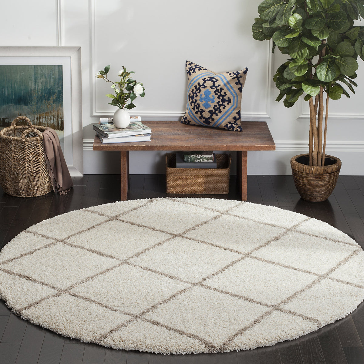 SAFAVIEH Hudson Shag Accent Rug 2'x3', Soft Distressed Grey & Ivory SGH281K