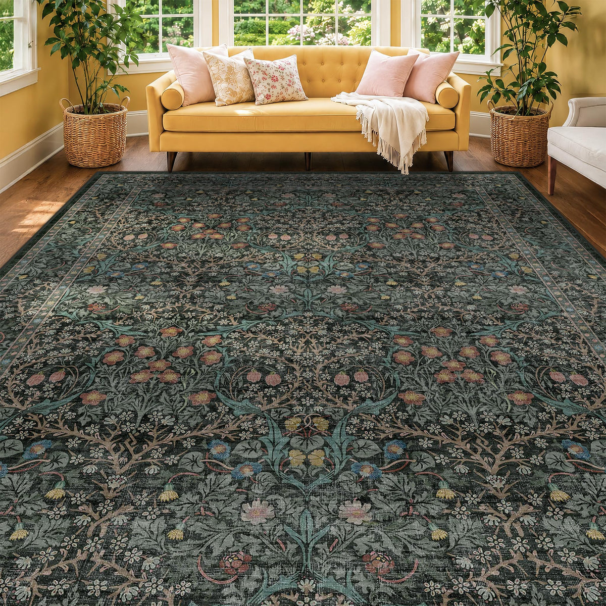 Washable Plum Purple Runner Rug 2x6 - Boho Rug Runner for Bathroom, Kitchen, Indoor Entryway, Low Pile Violet Carpet for Bedroom Bedside, Laundry Room, Hallway Mats for Floor, Stain Resistant