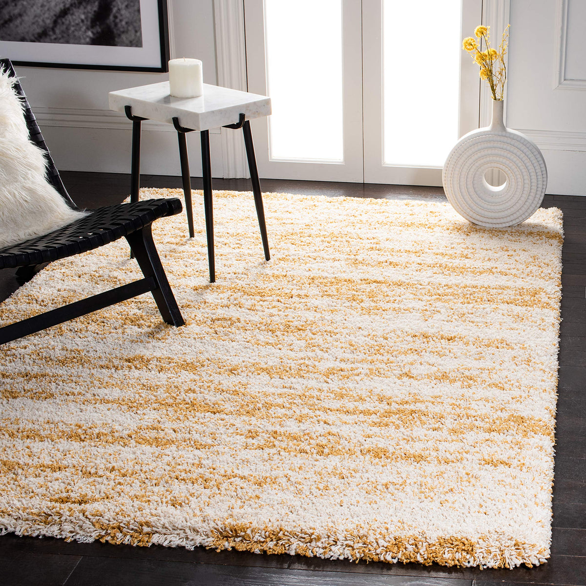 SAFAVIEH Hudson Shag Accent Rug 2x3, Ivory & Beige SGH206B