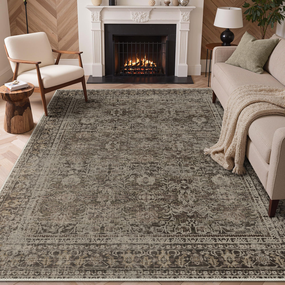 GENIMO 2x5 Washable Runner Rug Non Slip for Hallway, Light Taupe Brown