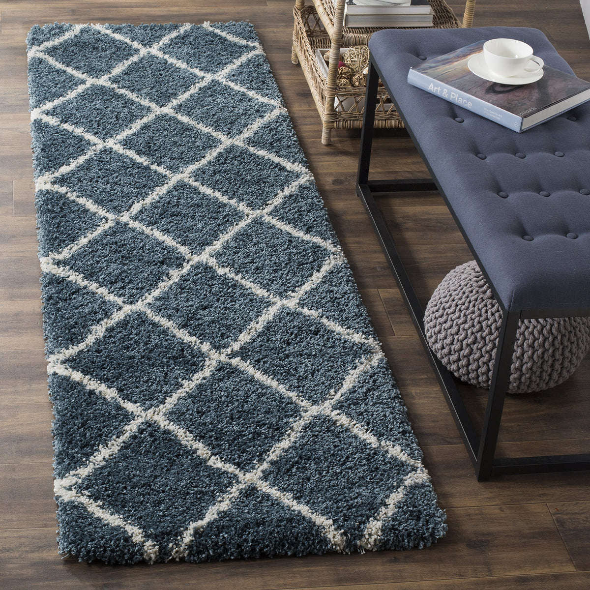 SAFAVIEH Hudson Shag Accent Rug 2'x3', Soft Distressed Grey & Ivory SGH281K